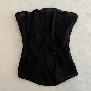 Missguided Black Mesh Boning Corset Top